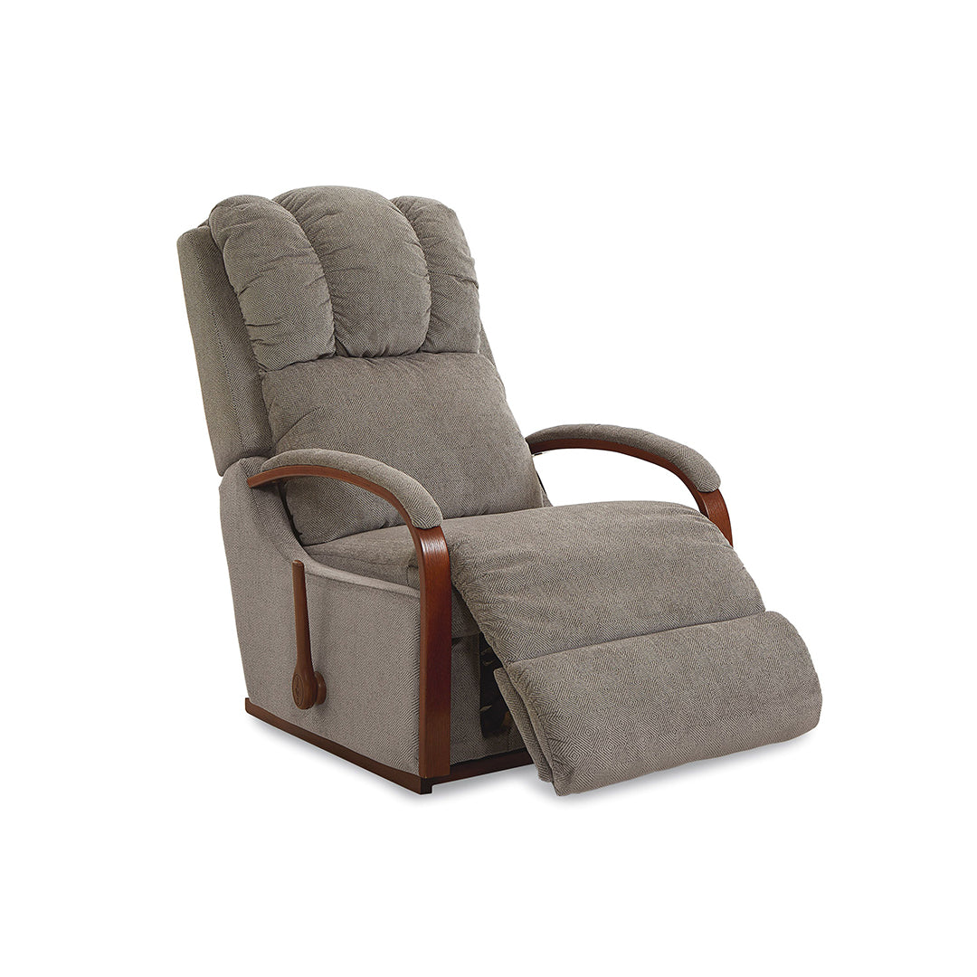 Lazy boy rocker recliner with wooden arms sale