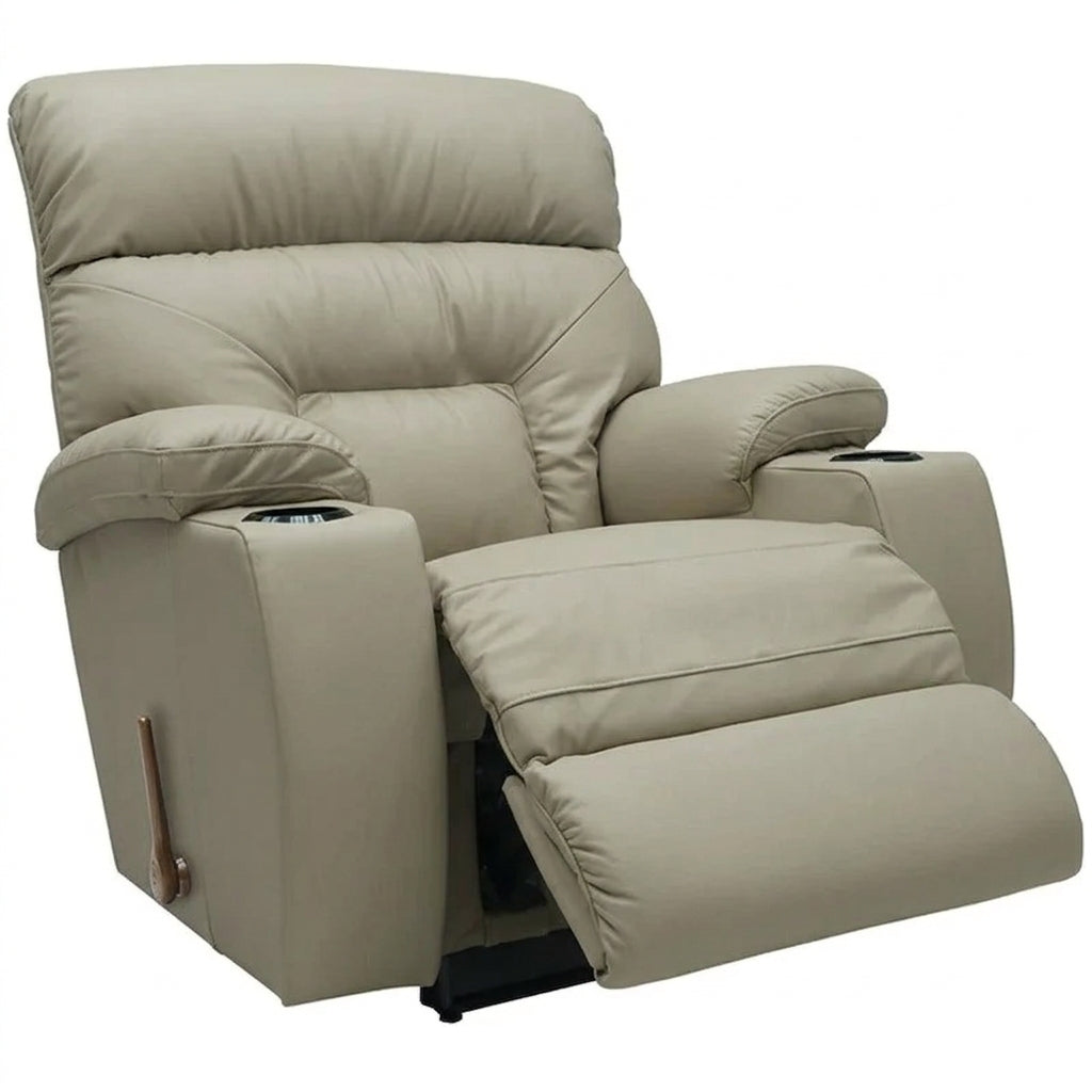 SPECTATOR  Leather Rocker Recliner With Cupholder