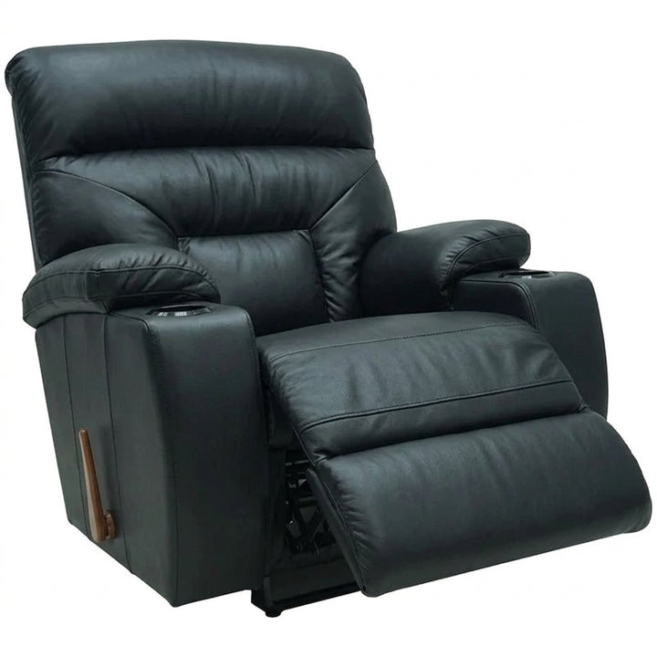 SPECTATOR  Leather Rocker Recliner With Cupholder