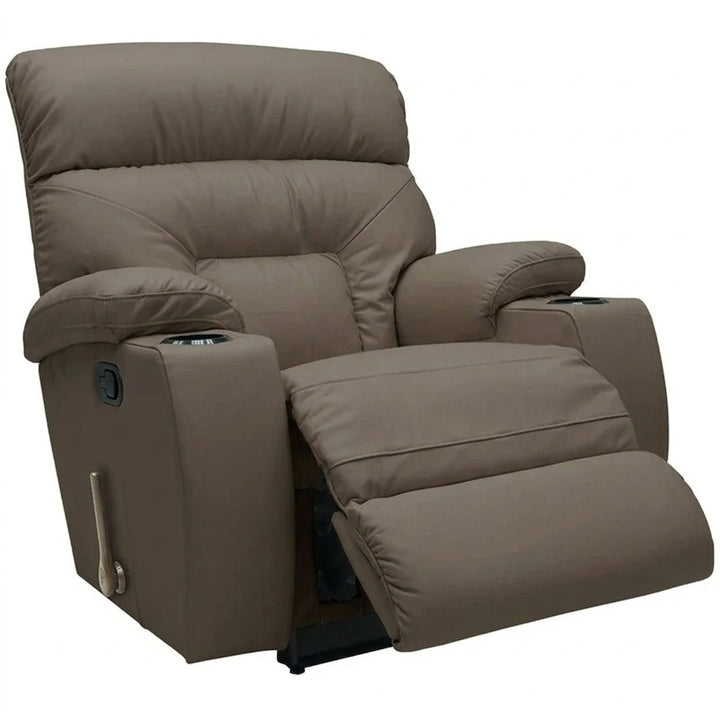 SPECTATOR  Leather Rocker Recliner With Cupholder