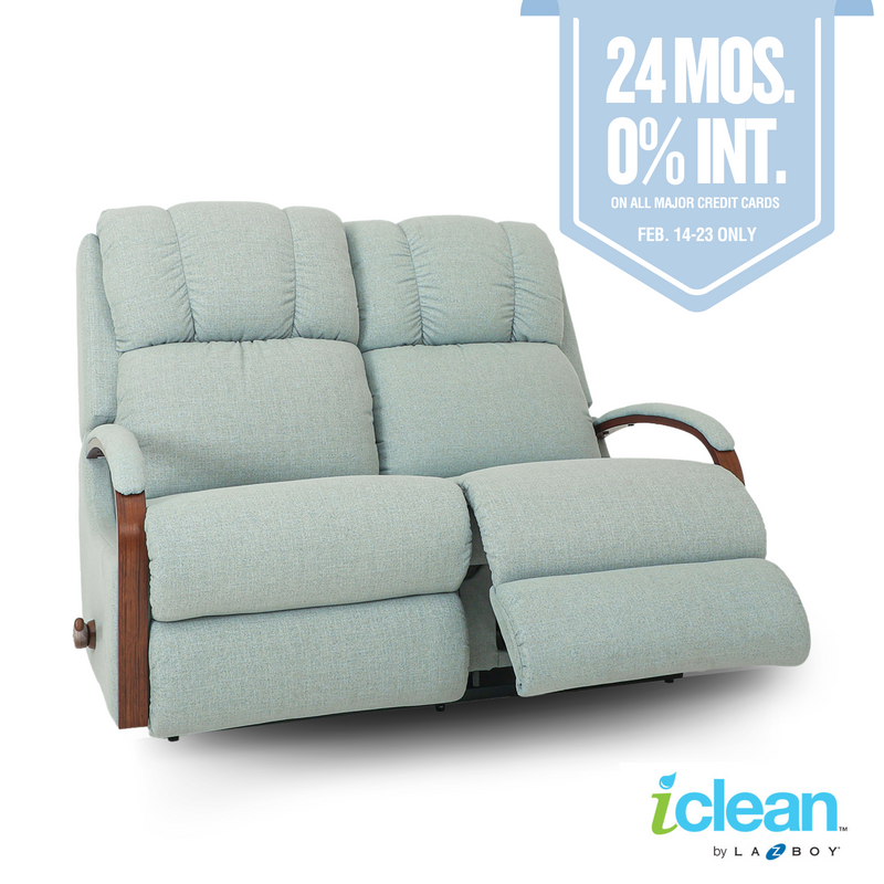 HARBOR TOWN iClean Fabric Motion Reclining Loveseat