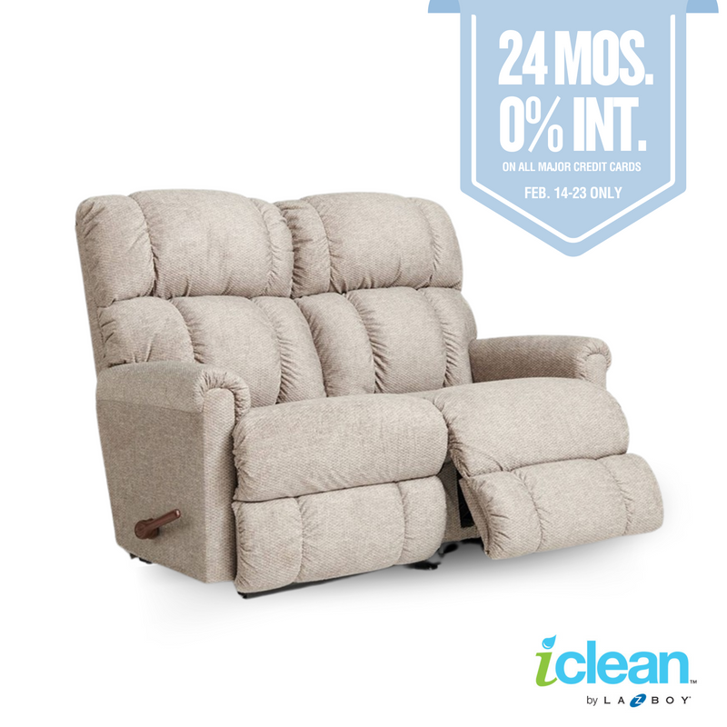 PINNACLE iClean Fabric Motion Reclining Loveseat