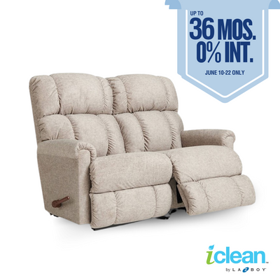 PINNACLE iClean Fabric Motion Reclining Loveseat