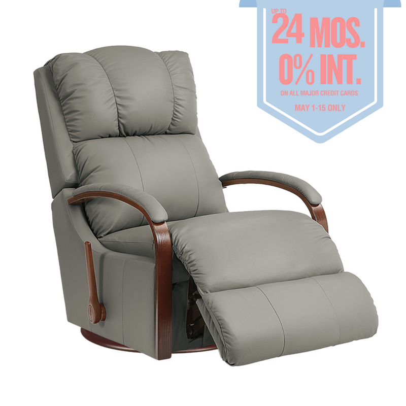 HARBOR TOWN Full Leather Swivel Reclina-Glider Recliner