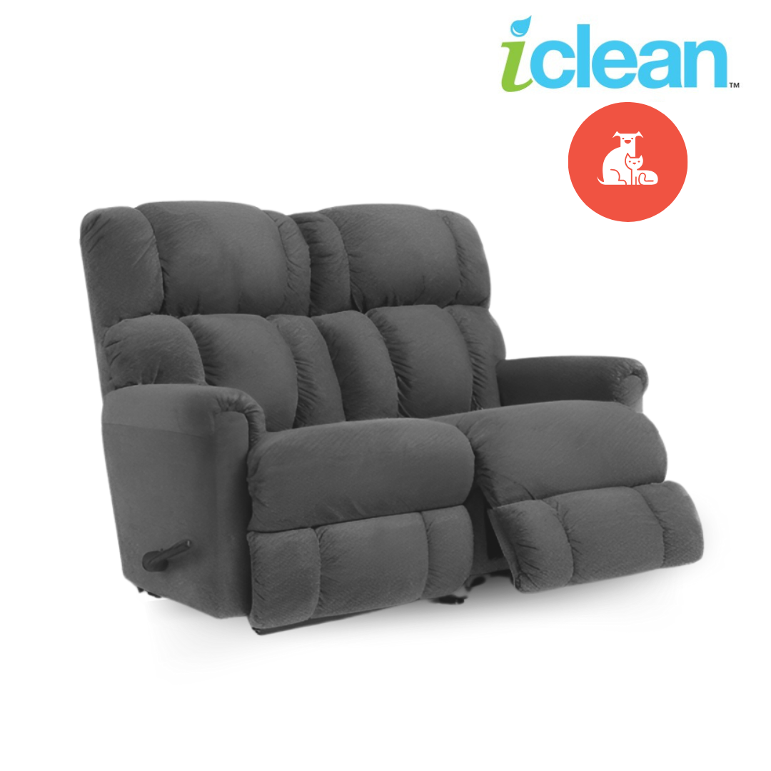 PINNACLE iClean Fabric Motion Reclining Loveseat