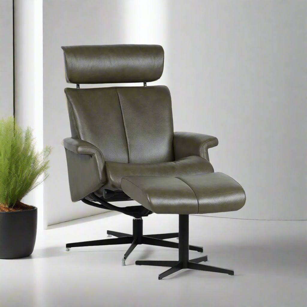 MATISSE Full Leather Pedestal Chair
