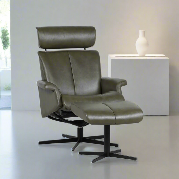 MATISSE Full Leather Pedestal Chair