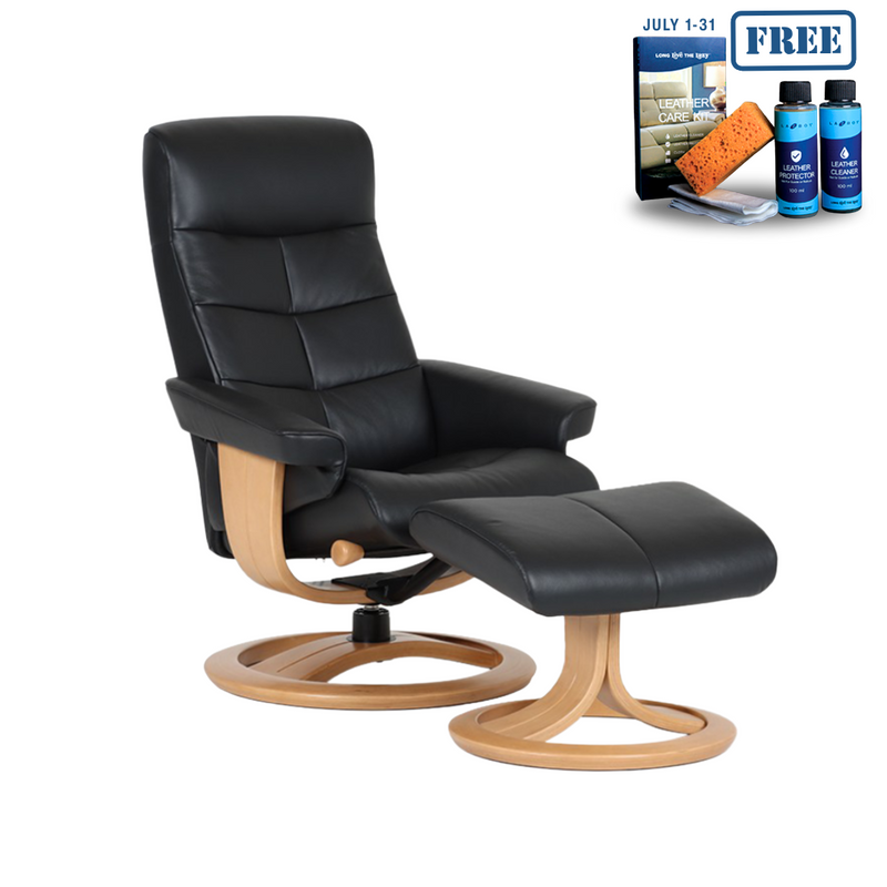 LARSSON Full Leather Pedestal Chair