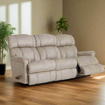 PINNACLE iClean Fabric Motion Reclining Sofa with Drop Down Table