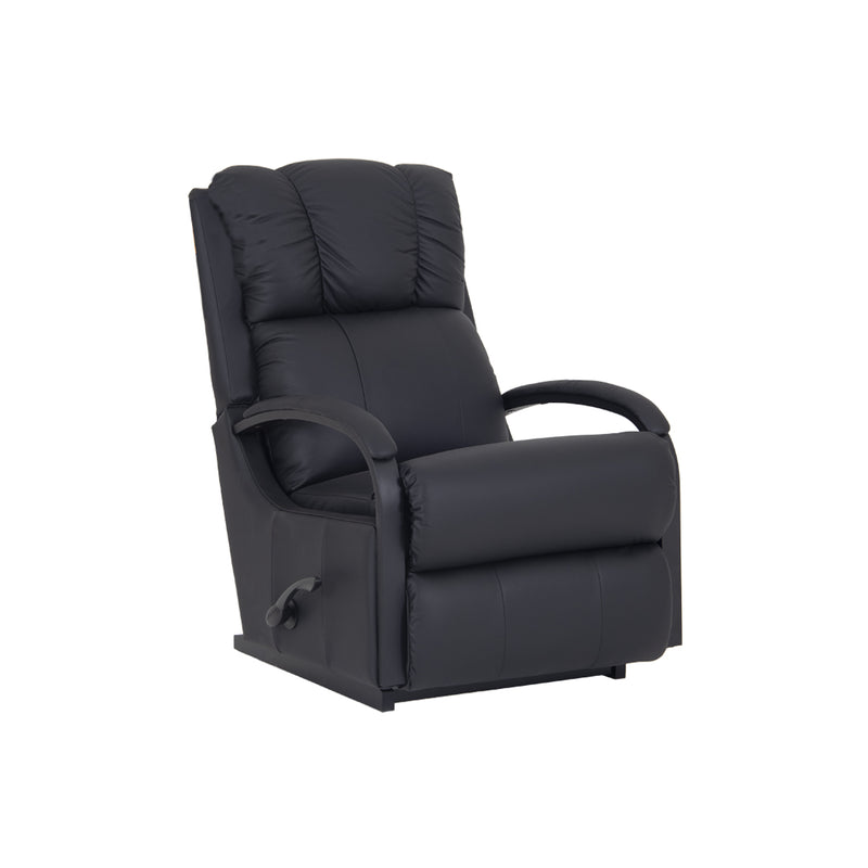 HARBOR TOWN All Leather Rocker Recliner Black Series