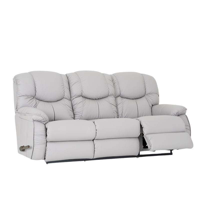 DREAMTIME Full Leather Motion Reclining Sofa with Drop Down Table