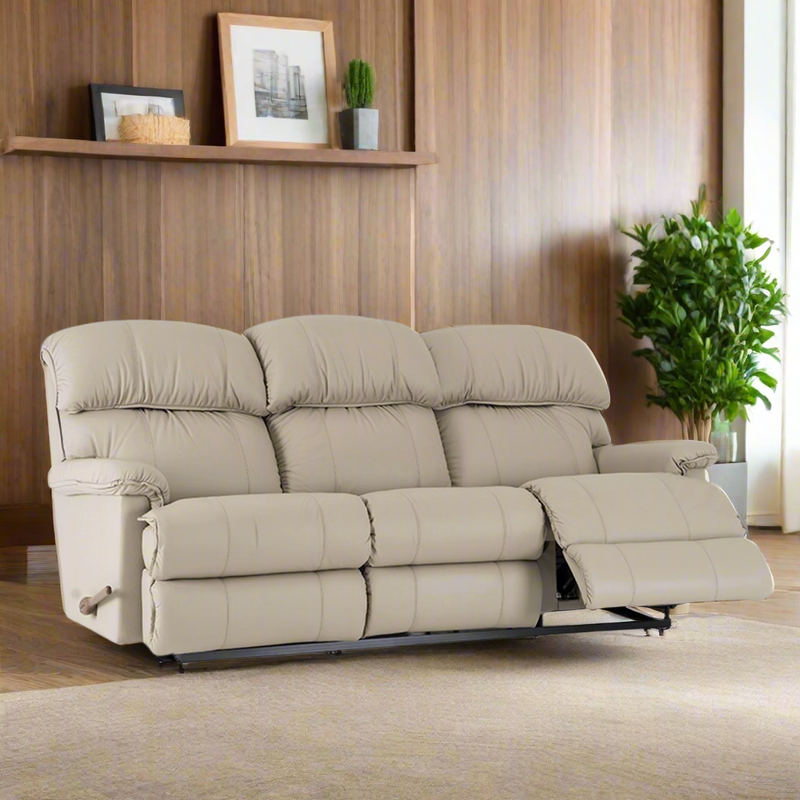 CARDINAL Full Leather Motion Reclining Sofa with Drop Down Table