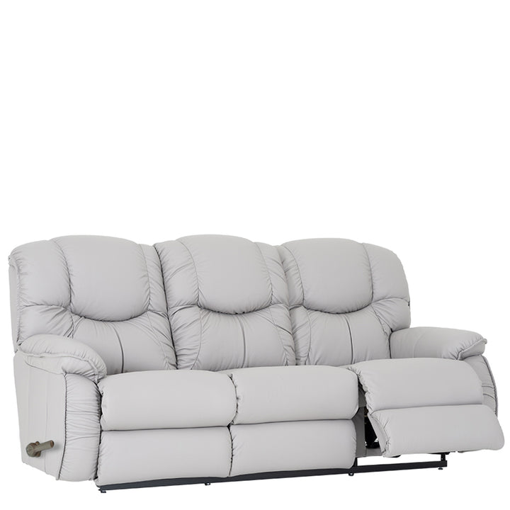 DREAMTIME Full Leather Motion Reclining Sofa with Drop Down Table