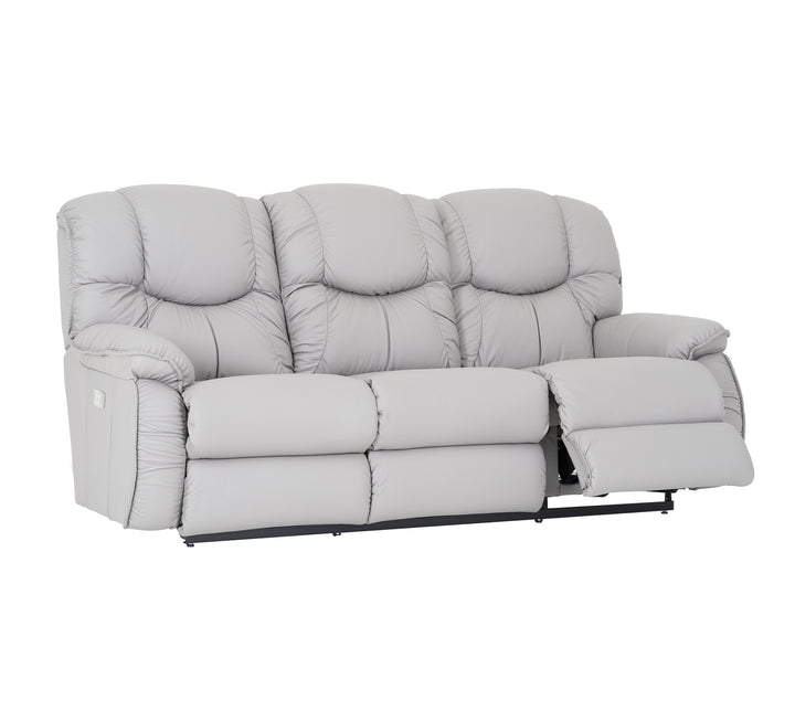 DREAMTIME Full Leather Power Recline XRW Full Reclining Sofa with Drop Down Table
