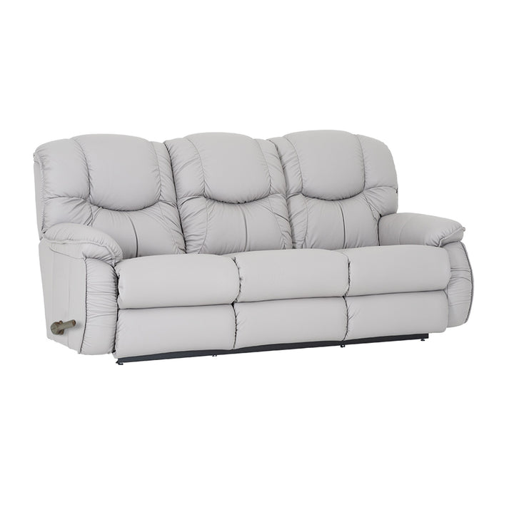 DREAMTIME Full Leather Motion Reclining Sofa with Drop Down Table