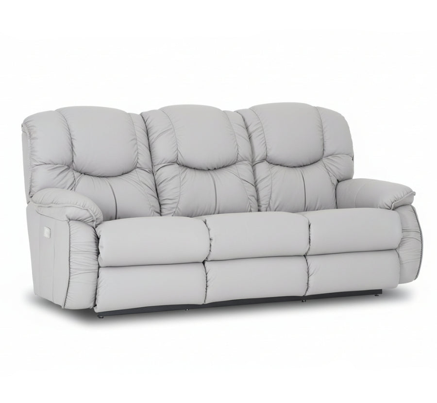 DREAMTIME Full Leather Power Recline XRW Full Reclining Sofa with Drop Down Table