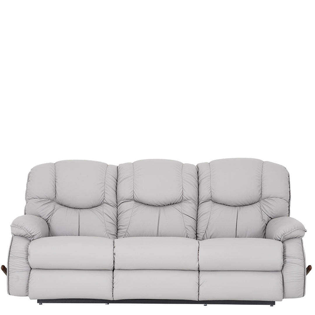 DREAMTIME Full Leather Motion Reclining Sofa with Drop Down Table