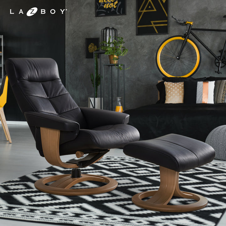 LARSSON Full Leather Pedestal Chair