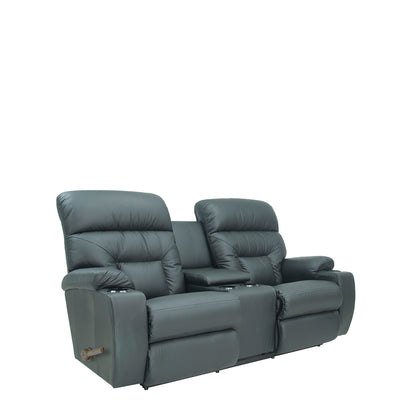 SPECTATOR All Leather Full Reclining Loveseat with Console