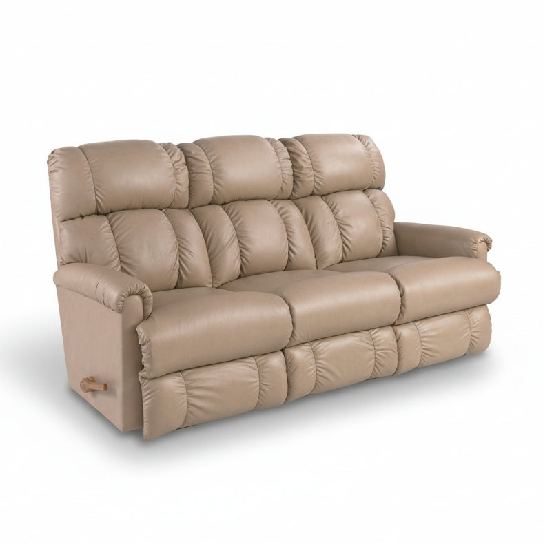 PINNACLE Full Leather Motion Reclining Sofa with Drop Down Table