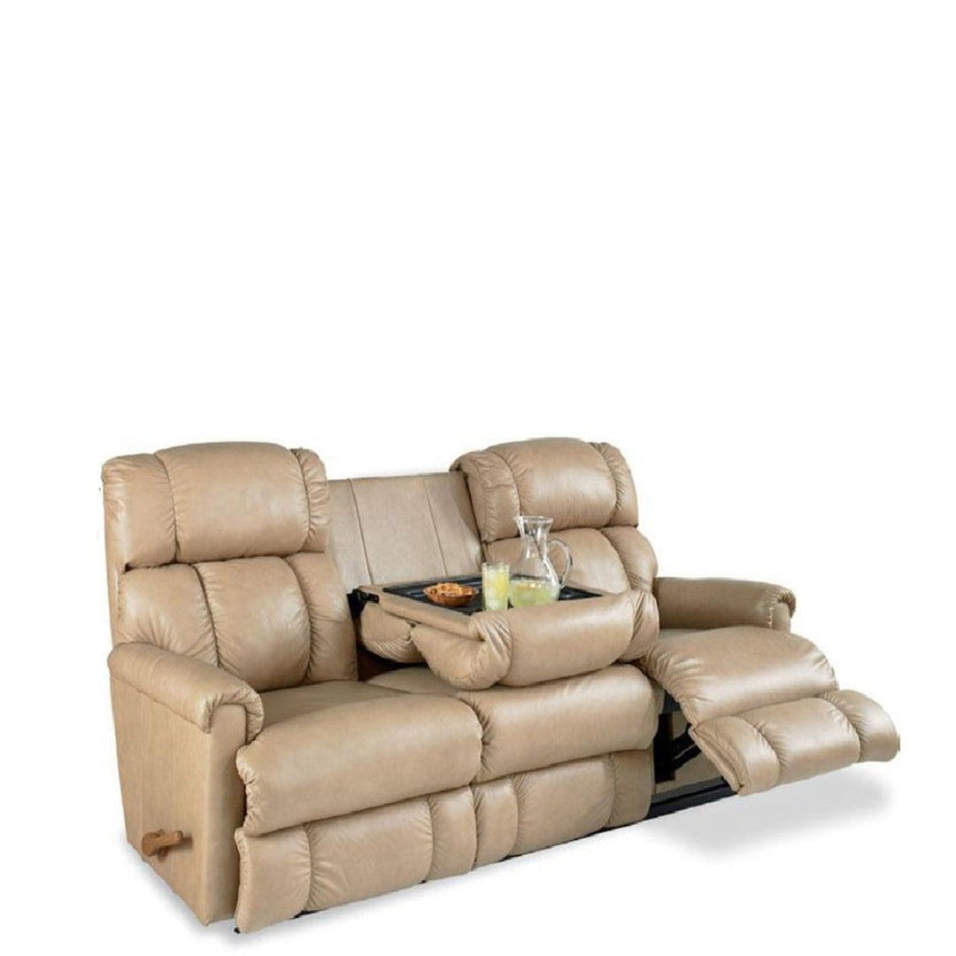 PINNACLE Full Leather Motion Reclining Sofa with Drop Down Table