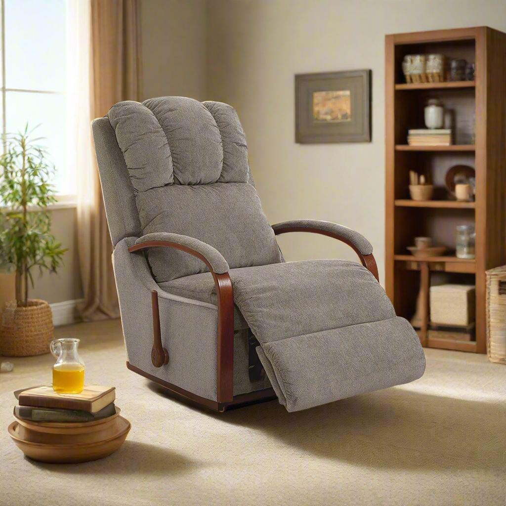 HARBOR TOWN Fabric Rocker Recliner Wood