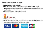 Recliner payment options panel with bank transfer, Dragonpay, Visa and card logos