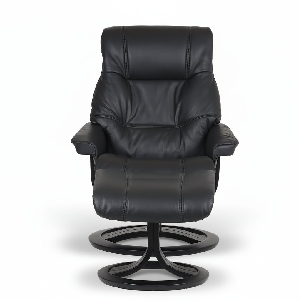 ROSLIN Full Leather Pedestal Chair