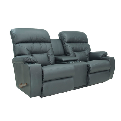 SPECTATOR All Leather Full Reclining Loveseat with Console