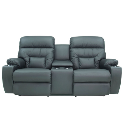 SPECTATOR All Leather Full Reclining Loveseat with Console