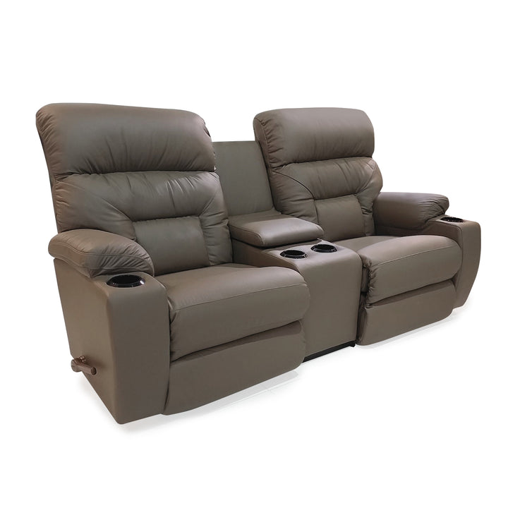 SPECTATOR Leather Motion Reclining Loveseat with Console