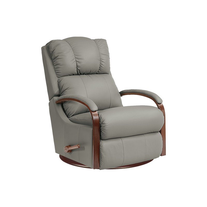 HARBOR TOWN All Leather Swivel Glider Rocker Recliner LA Z BOY