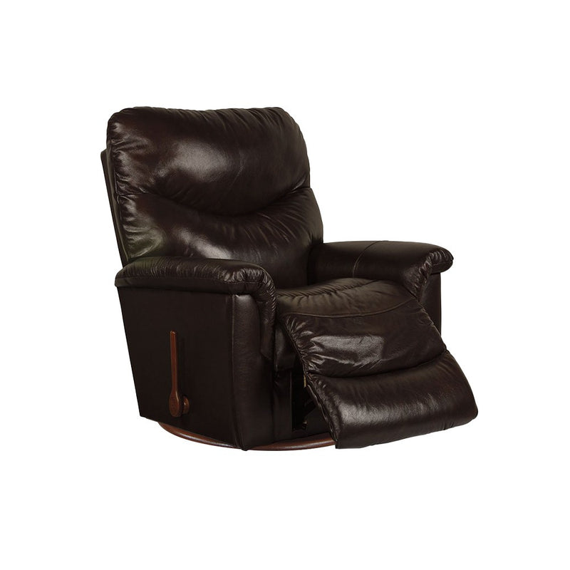 JAMES All Leather Swivel Reclina-Glider Recliner