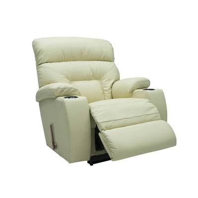 SPECTATOR All Leather Rocker Recliner With Cupholder