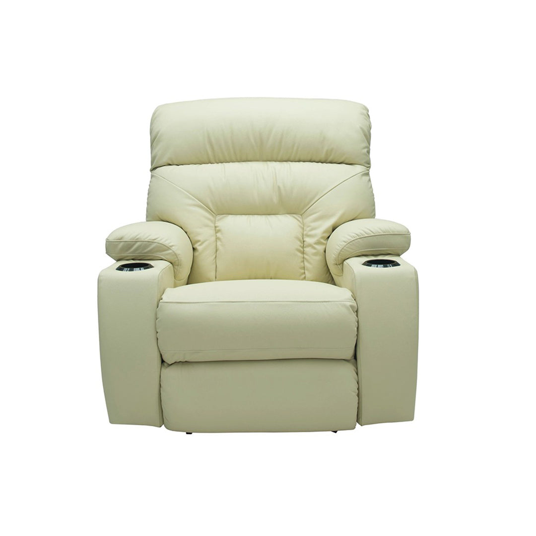 SPECTATOR Full Leather Rocker Recliner With Cupholder