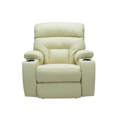 SPECTATOR All Leather Rocker Recliner With Cupholder