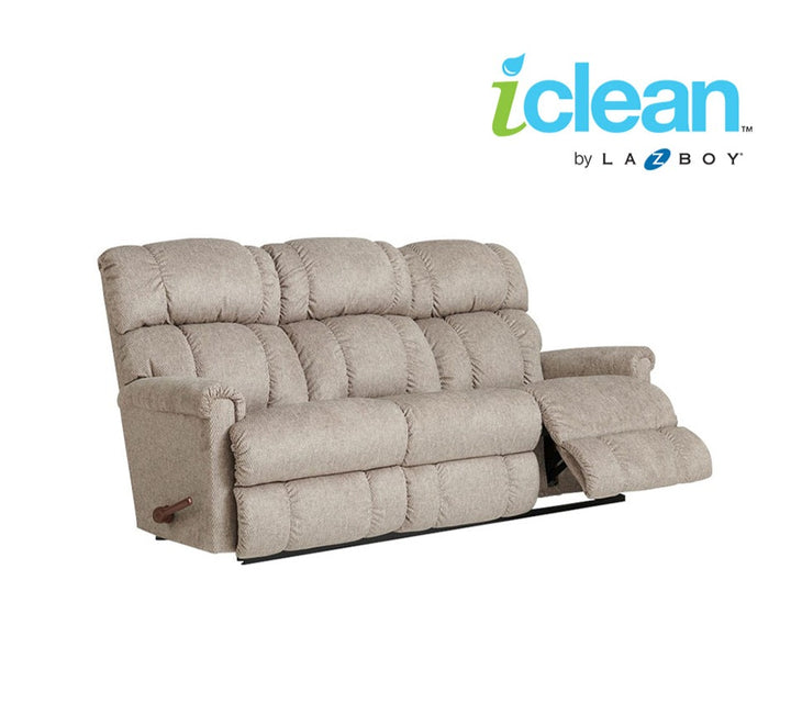 PINNACLE iClean Fabric Motion Reclining Sofa with Drop Down Table