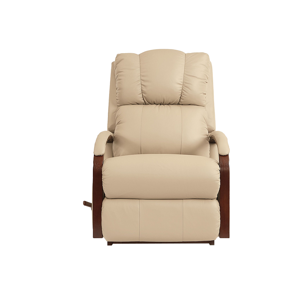 HARBOR TOWN Full Leather Rocker Recliner (Wood)